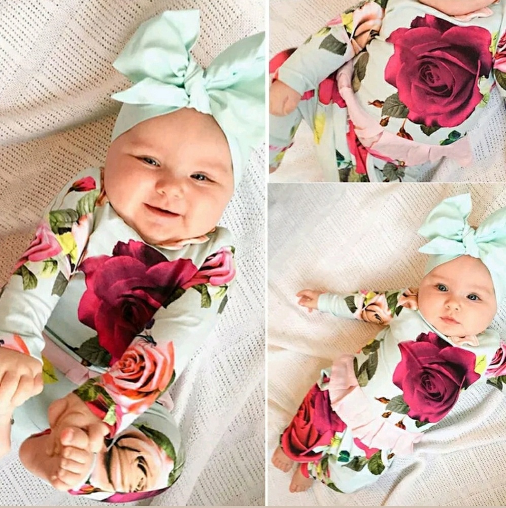 The Fiona - Floral 2 Piece w/ Ruffle Accents & Bow